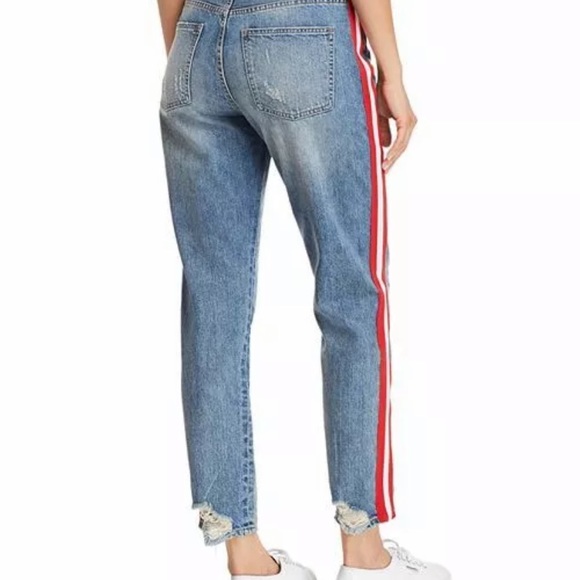 Pistola Distressed Racer Stripe Boyfriend Jeans - Picture 2 of 8
